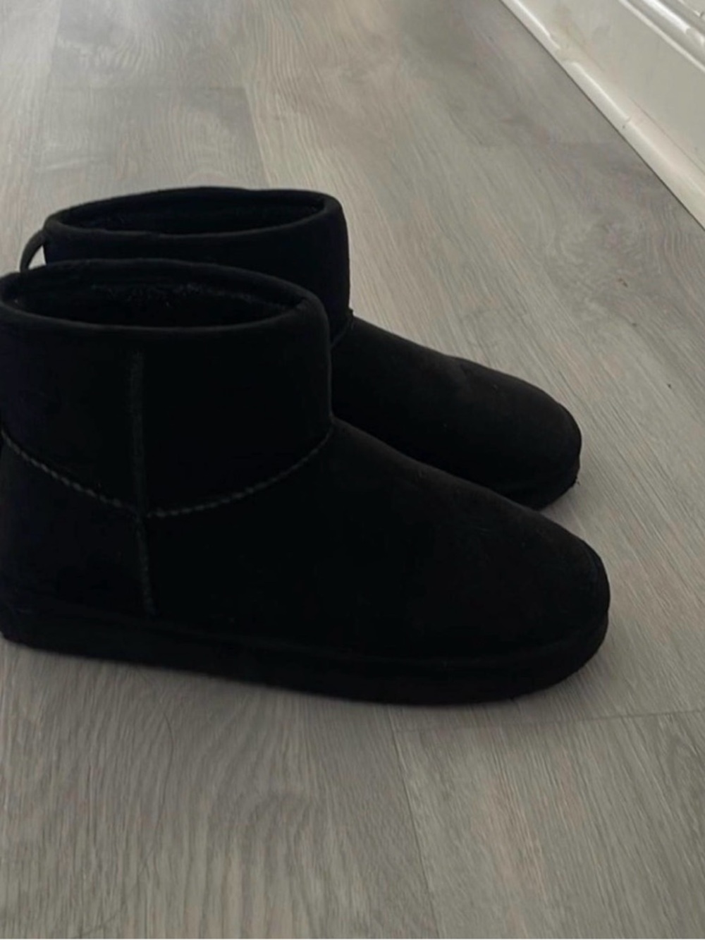 H&M Black Suede-Look Short Ankle Boots